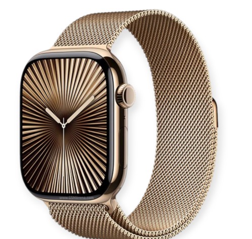 Apple Watch S 11 Cellular 46mm Gold Titanium Case with Gold Milanese Loop - M/L